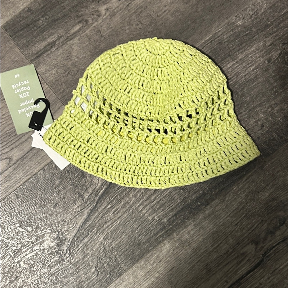 H&M Lime Green Crochet Hat